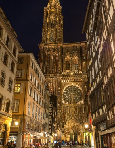 Straßburger Münster am Abend, Westfassade